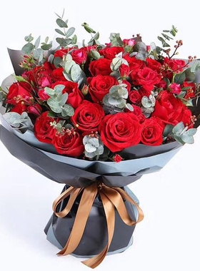 11朵19朵33红玫瑰礼盒鲜花速递天津市和平区河西区同城店送花上门