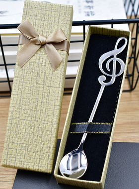 创意音乐音符礼品高音谱号勺子高音符造型咖啡勺学生可爱精美奖品