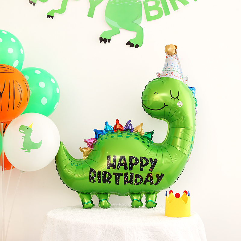 恐龙主题气球拉旗儿童周岁宝宝生日派对装饰场景布置道具男孩条幅