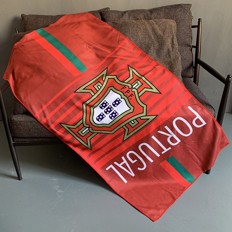 足球浴巾男葡萄牙国家队C罗球迷大码毛巾世界杯健身运动沙滩