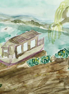 《开往春天的码头》儿童画义卖 关爱乡村儿童  世界上最贵的东西