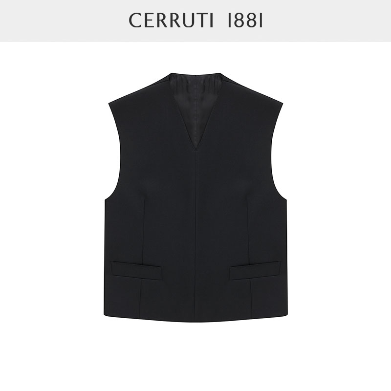 CERRUTI 1881男装商务时尚背心纯羊毛正装修身西服马甲C3848EO021