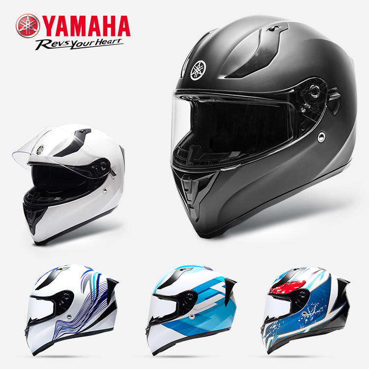 YAMAHA雅马哈摩托车全盔头盔揭面盔覆式男女安全四季帽双镜片蓝牙