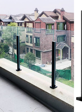 不锈钢楼梯扶手护栏 玻璃阳台栏杆 家用阁楼立柱配件围栏户外露台