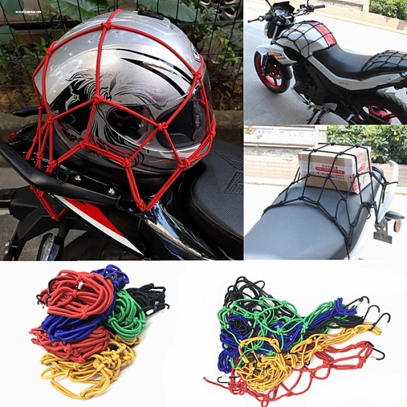 摩托车头盔行李杂物网兜骑士装备油箱网袋绑带松紧网绳罩改装配件