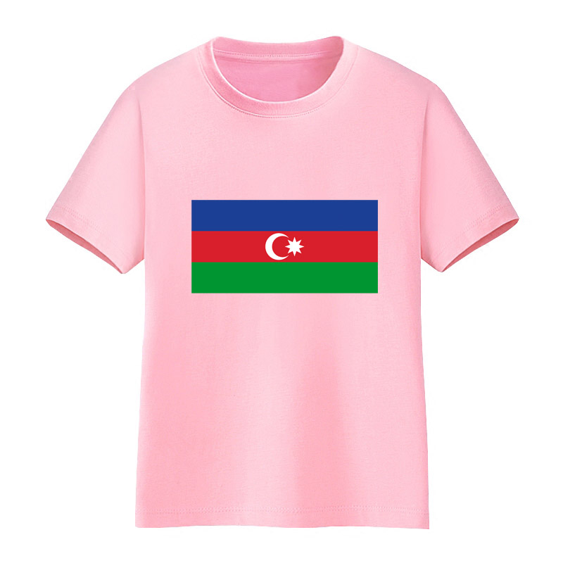 阿塞拜疆国旗T恤男童短袖女儿童大中小学生班服运动会比赛球衣衫