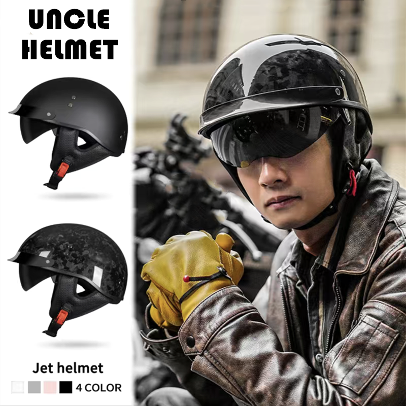 新国标3C认证碳纤维头盔夏季摩托车男半瓢盔机车电动车女情侣潮盔