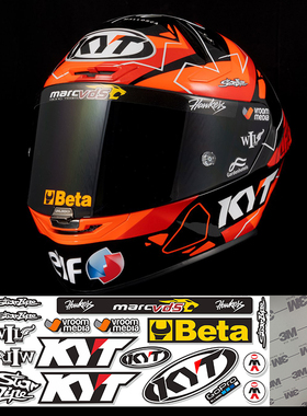 LS2 KYT HJC头盔贴纸反光防水摩托车赛事赞助商装饰贴画镜片贴花