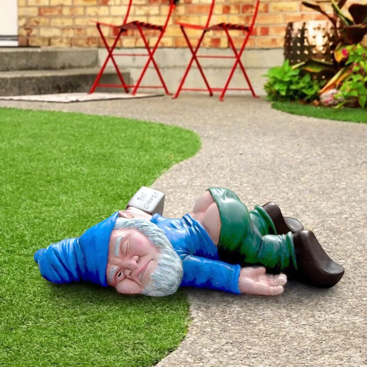 创意搞笑醉酒侏儒小矮人雕像户外庭院树脂摆件园林装饰花园树脂工