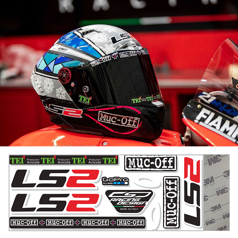 LS2 KYT HJC头盔贴纸反光防水摩托车赛事赞助商装饰贴画镜片贴花