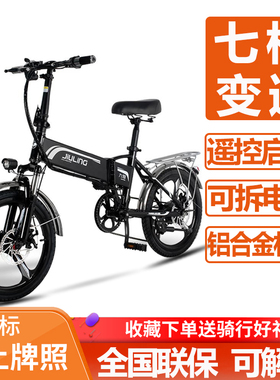 九翎16寸折叠电动自行车48V锂电池男女式电单车新国标小型电瓶车