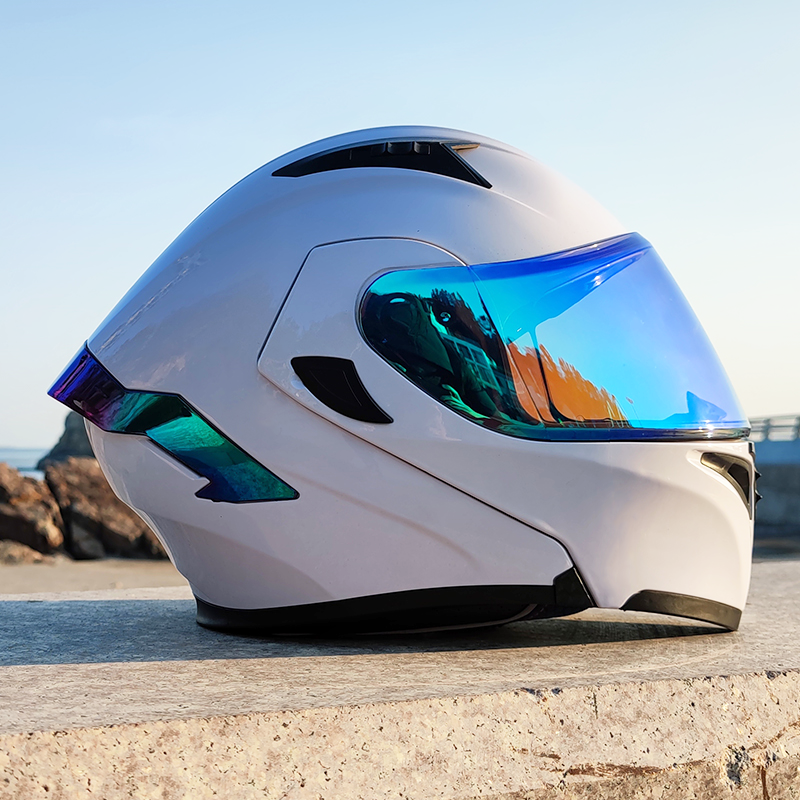 ORZ摩托车头盔男女揭面盔双镜机车新国标3C认证蓝牙半全覆式四季