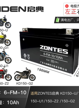 启典KD150U/G1/U1/Z2 /G2升仕ZT310-X1-X2-T1-T2-R1-R2摩托车电瓶