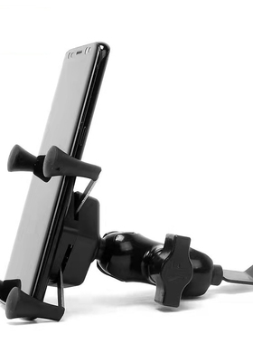 摩托车踏板车X型充电器手机架USB车充电源导航架带防水开关支架