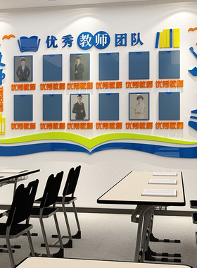 教师风采展示文化墙贴办公室学校幼儿园教室背景墙面布置装饰机构