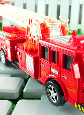 促销伸缩云梯电动消防警车万向轮救火声音灯光儿童玩具车男女益智