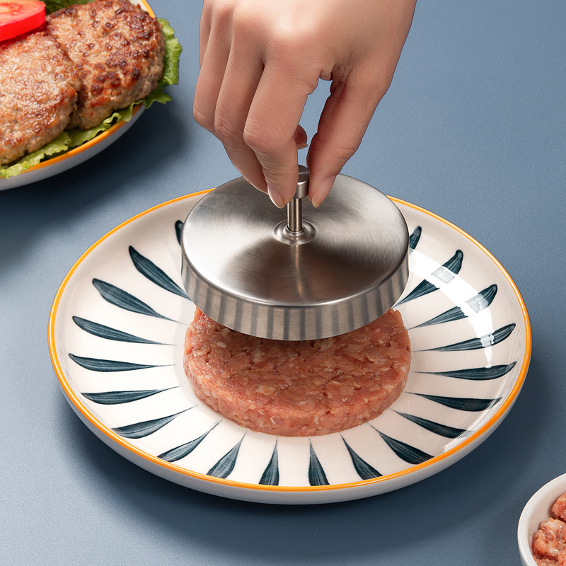 不锈钢汉堡肉饼模具家用压肉器肉饼压成型做牛肉饼小工具厨房圆形
