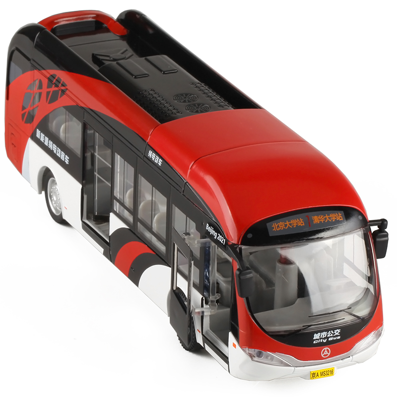 比亚迪新能源电动公交巴士大客车儿童仿真合金公共小汽车模型玩具