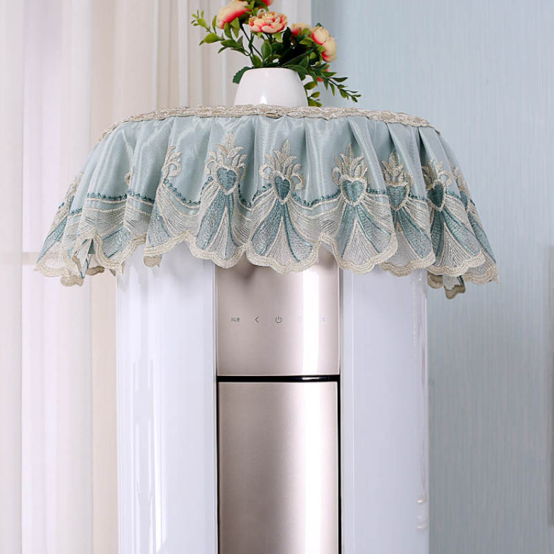 立式圆形空调罩柜式盖布套子盖巾通用款蕾丝保护套镂空圆柱顶部柜