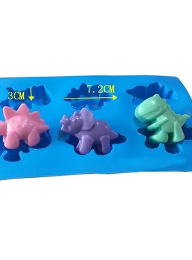 6连不同造型卡通动物恐龙食品级硅胶蛋糕饼干甜品巧克力烘培模具