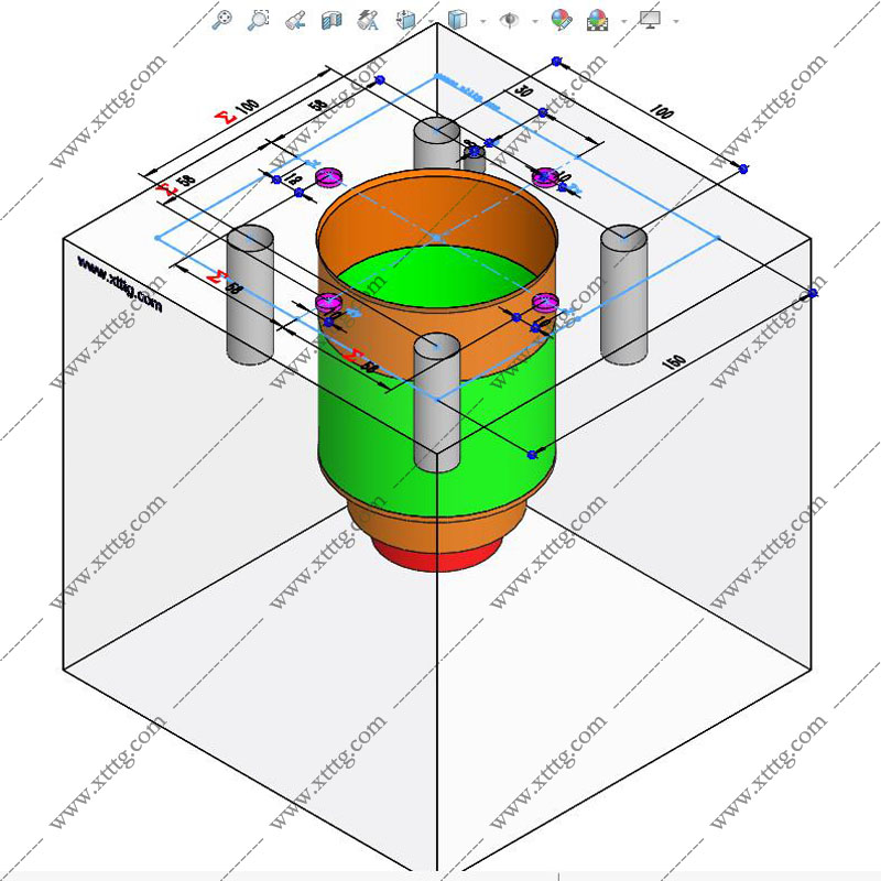 0902液压系统阀块油路集成系统设计用solidworks特征库二通阀孔