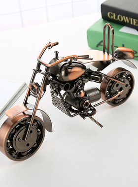 大号铁艺摩托车模型家居摆件金属工艺品商务礼品创意礼物送男同学