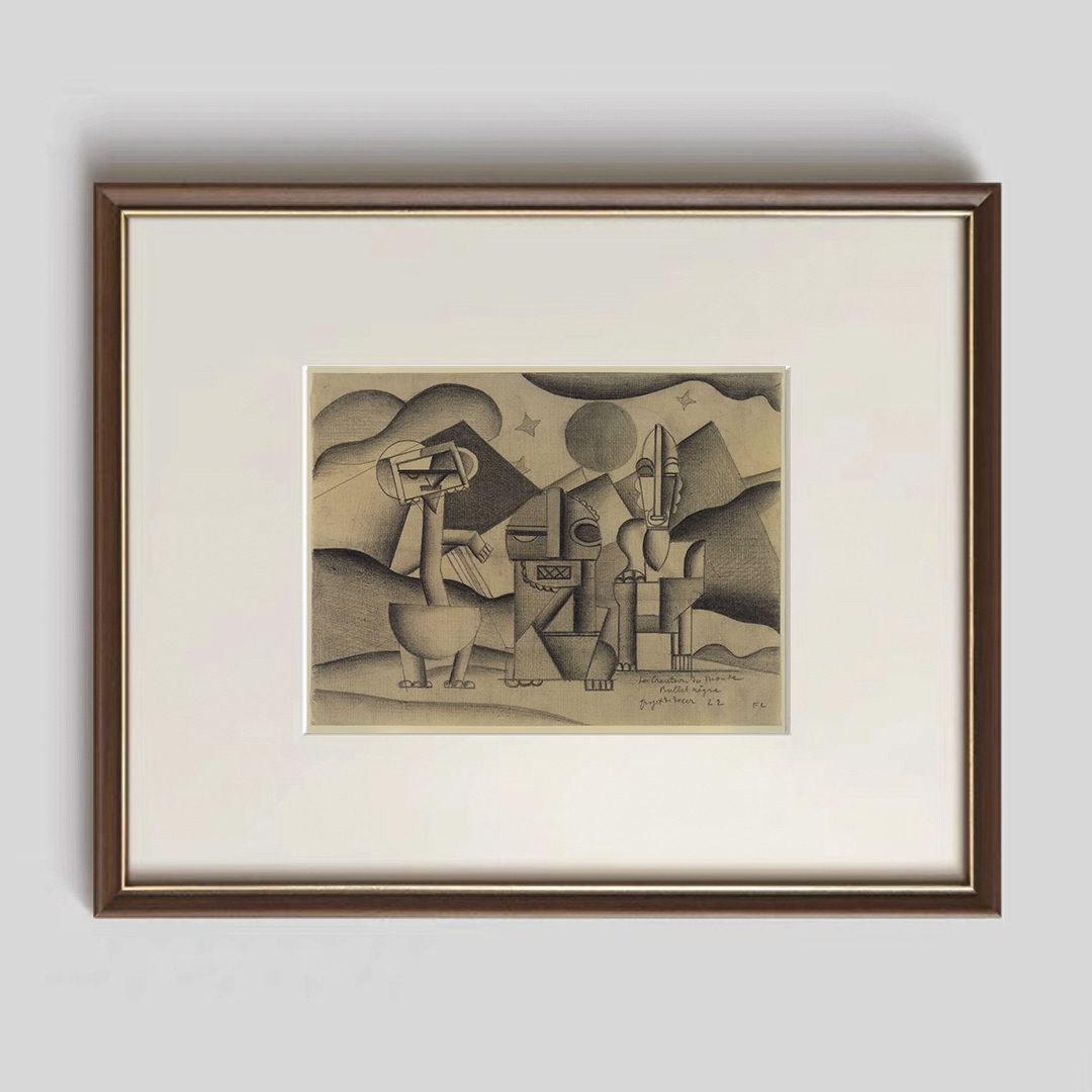 费尔南德法式抽象素描装饰画客厅卧室样板间小众黑白艺术轻奢挂画