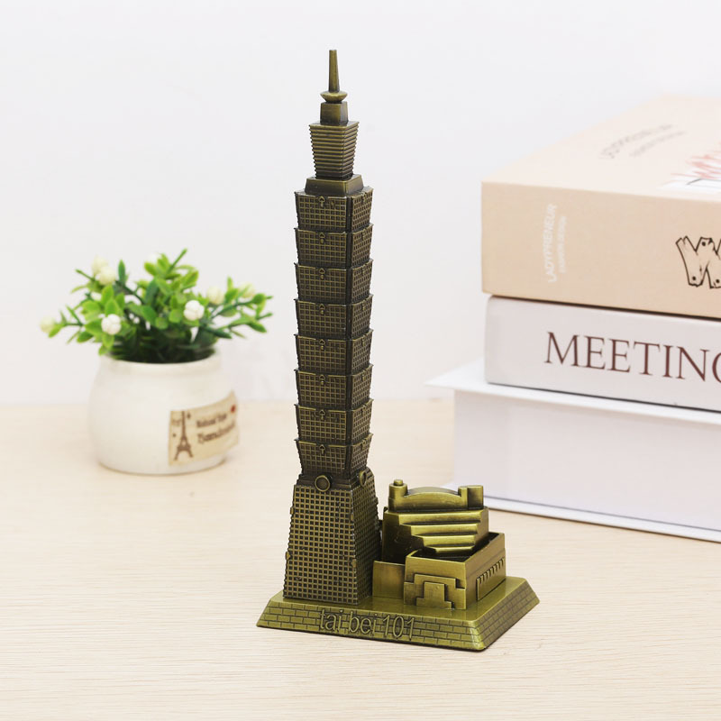 新款台湾旅游纪念品 台北101大厦 合金建筑模型 书房桌面摆件礼物