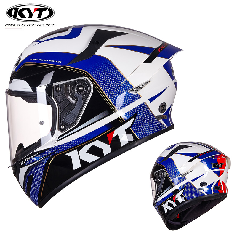 正品KYT全盔摩托车头盔夏季男士防雾双镜片头盔机车女奶爸盔个性