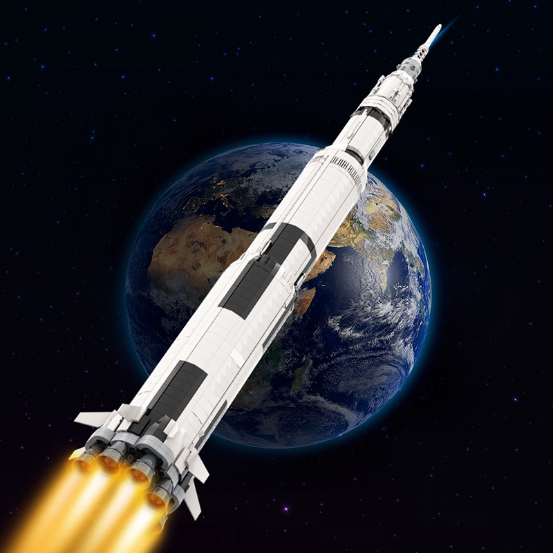 【高砖零件】NASA土星C8新星重型运载火箭土星8号MOC拼装积木玩具