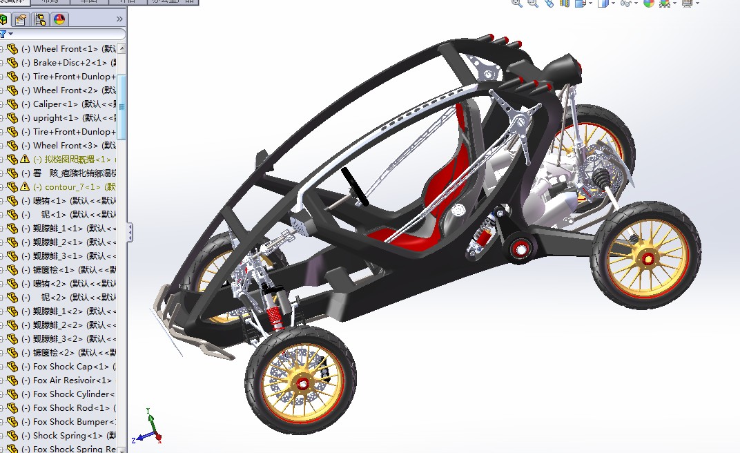 轻型单人赛车设计图纸 igs格式 卡丁车3D建模 工业设计概念汽车