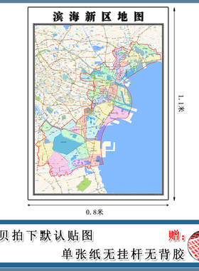 滨海新区地图1.1m天津市行政区域颜色划分办公背景墙画防水现货