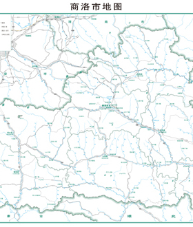 商洛市1地图行政区划水系河流湖泊交通旅游铁路地形卫星流域乡镇