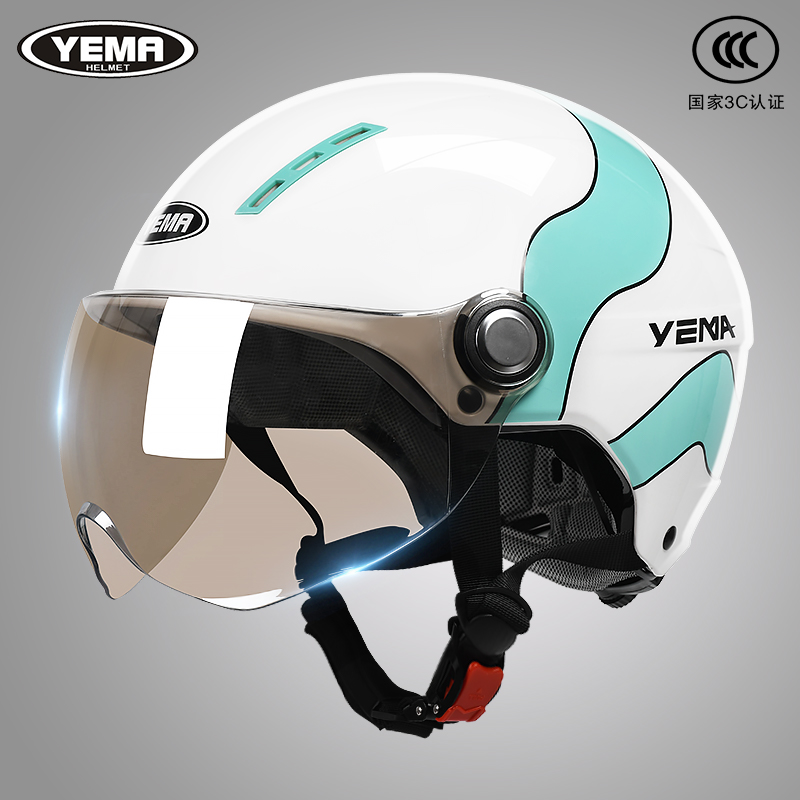 野马头盔3C认证电动摩托车男女夏季防晒紫外线夏天新款半盔安全帽
