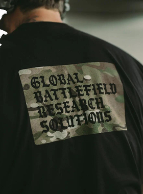 夏季新品 个性设计款 迷彩背图潮流原创 军事风 圆领短袖T恤
