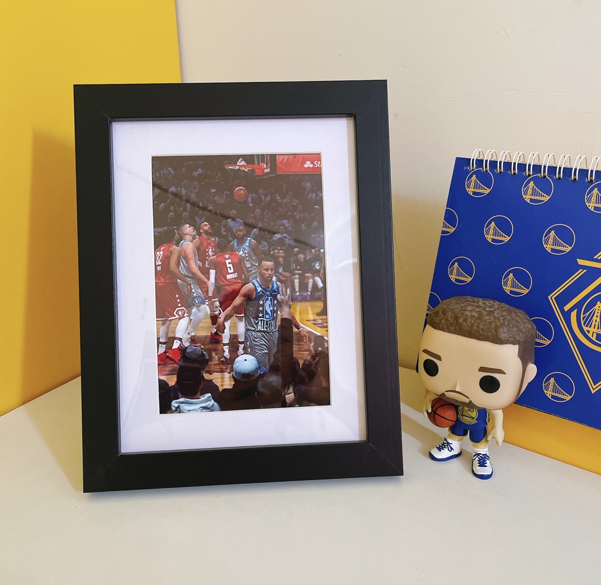 2021-22赛季全明星库里世界名画篮球球迷周边生日礼物八寸摆台