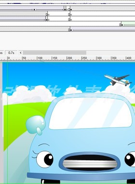 机器动画004汽车行驶飞机飞过遮罩引导线应用AN及flash可用