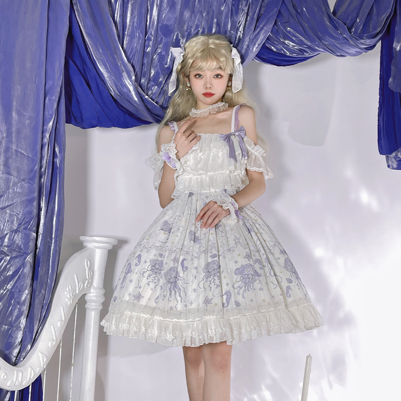 【星屿水母】柠檬糖原创lolita洛丽塔可爱吊带裙JSK呲甜夏季甜美