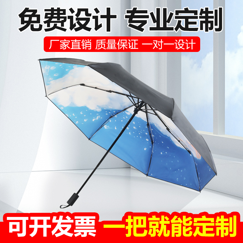 diy定制雨伞可印图片照片logo动漫图案文字订做创意礼品广告晴雨