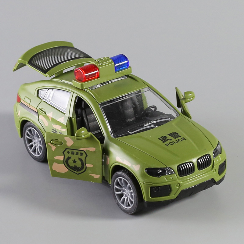 宝马警车玩具儿童惯性小汽车三开门玩具车男孩赛车消防车礼物车模