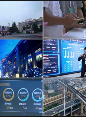 成都广场延时商业街天幕信息时代数据流通监控图高清实拍视频素材