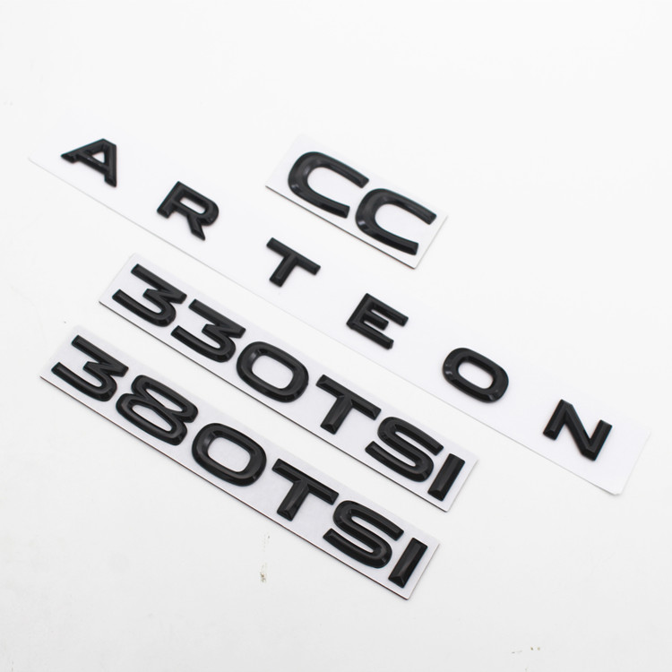 适用新款大众CC黑色车标改装330 380TSI后尾标ARTEON字母标排量贴