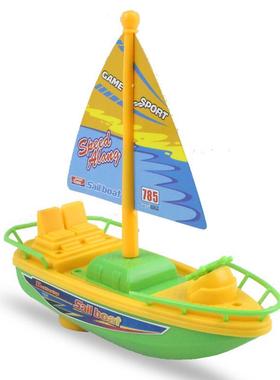 玩具船儿童戏水模型可下水小帆船电动仿真摩托艇快艇海盗小船玩具
