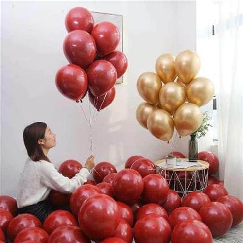 爱心气球新婚浪漫造型红色金色现场装饰幼儿园酒吧房间公主气球
