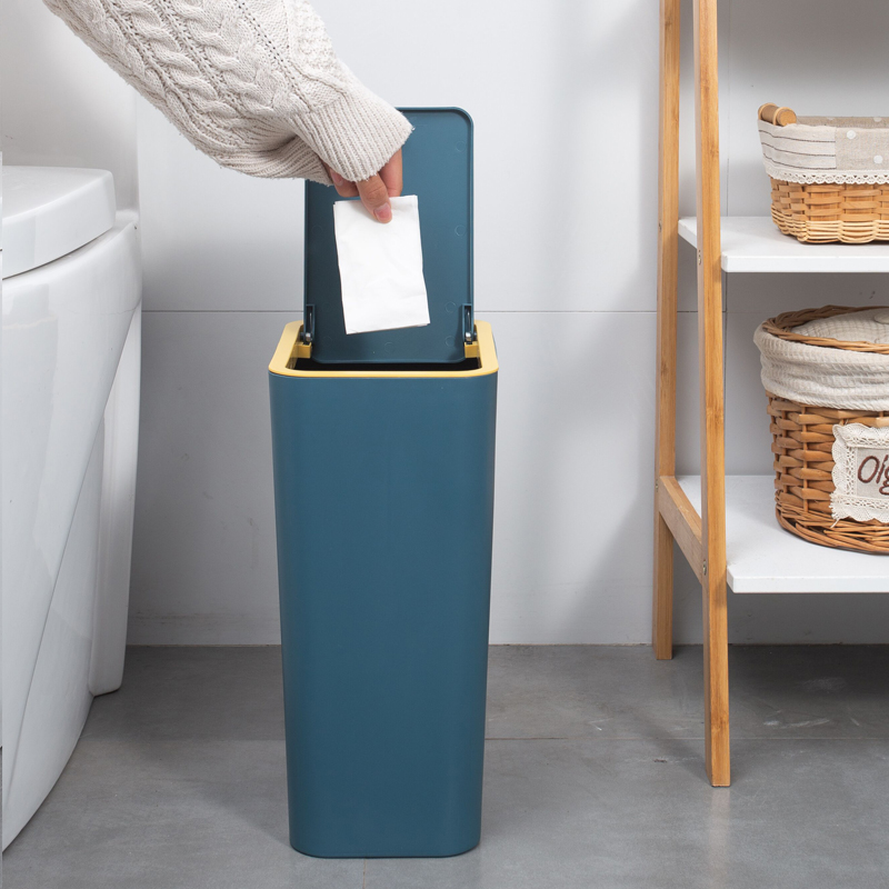 卫生间垃圾桶窄北欧手按客厅卧室内厨房简约家用厕所小垃圾筒带盖