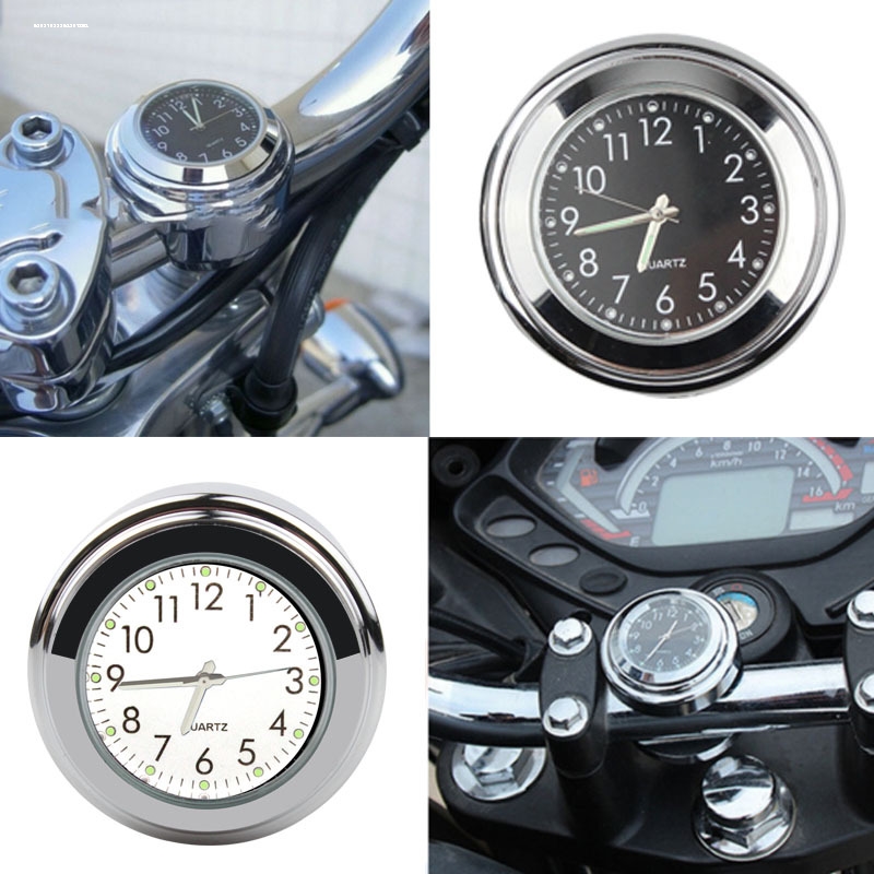 摩托车改装配件时间防水表把手电子时复古车载时钟车把温度表钟表