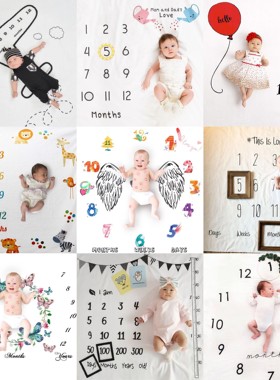 韩风婴儿照相数字背景布家用创意时尚新生儿周岁满月摄影道具ins