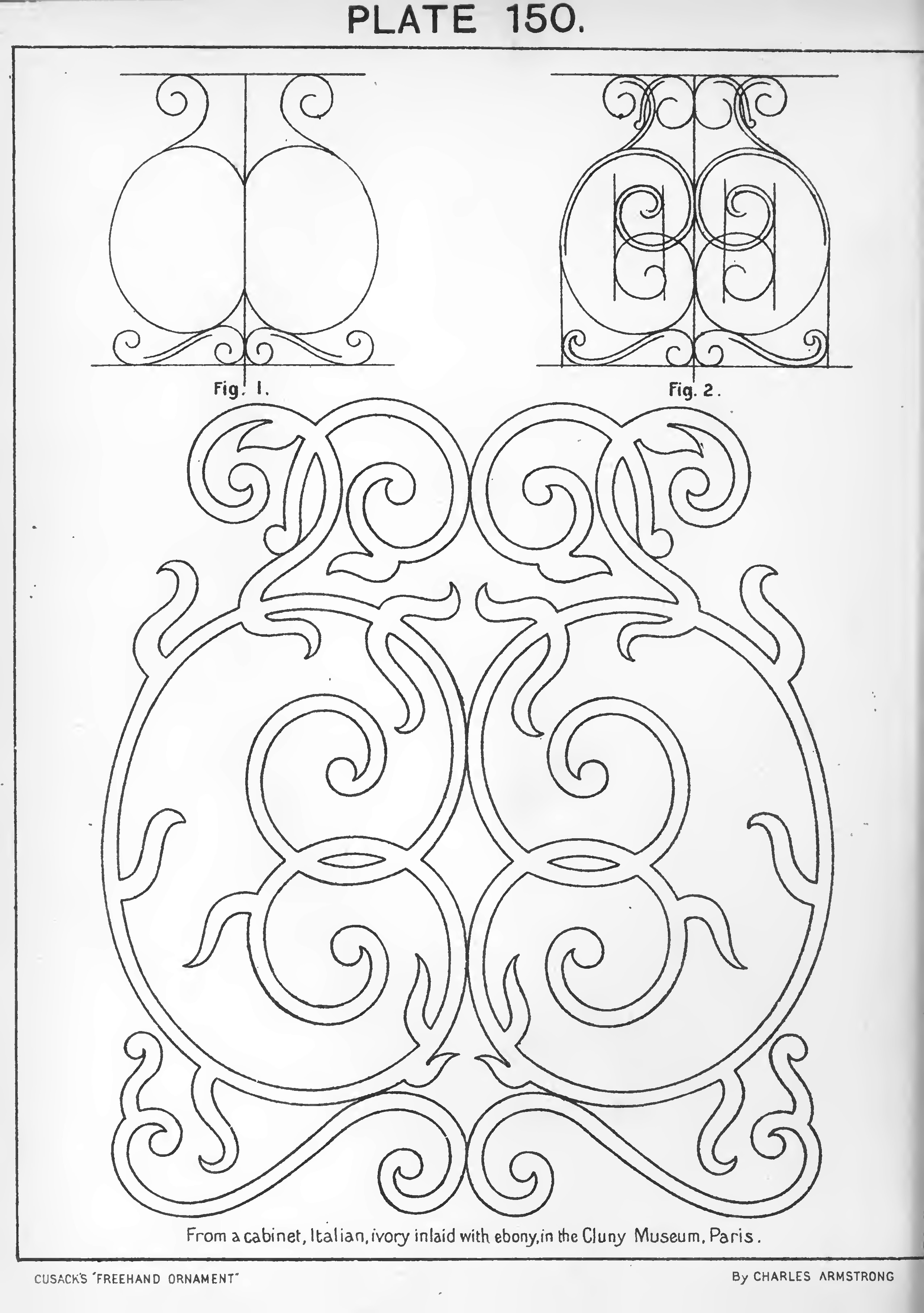 1895年Cusack's freehand ornament复古手绘装饰纹样图形元素