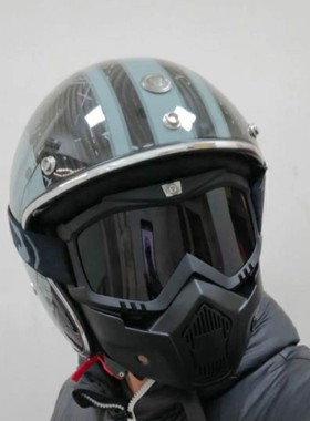 torc摩托车哈雷头盔复古盔碳纤维男女士个性酷机车太子半盔半覆式