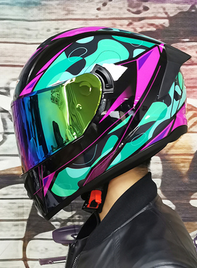 新国标3C认证LVS摩托车头盔男女全盔双镜机车安全跑盔蓝牙四季DOT